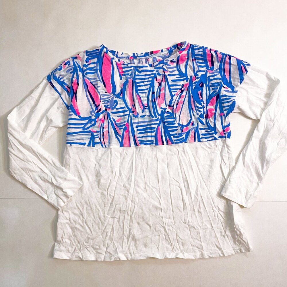 Lilly Pulitzer Girls Sailboat Tee, Size 12/14 (XL)